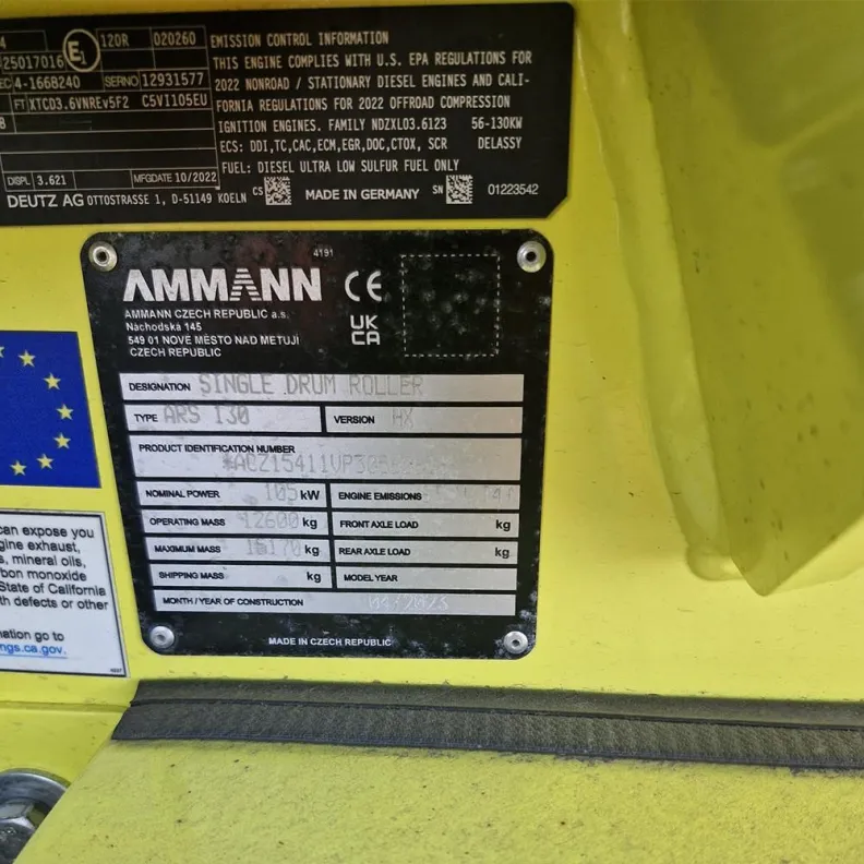 2130mm (13T) Roller Ammann ARS130 2023